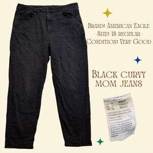 American Eagle Black Curvy Mom Jeans